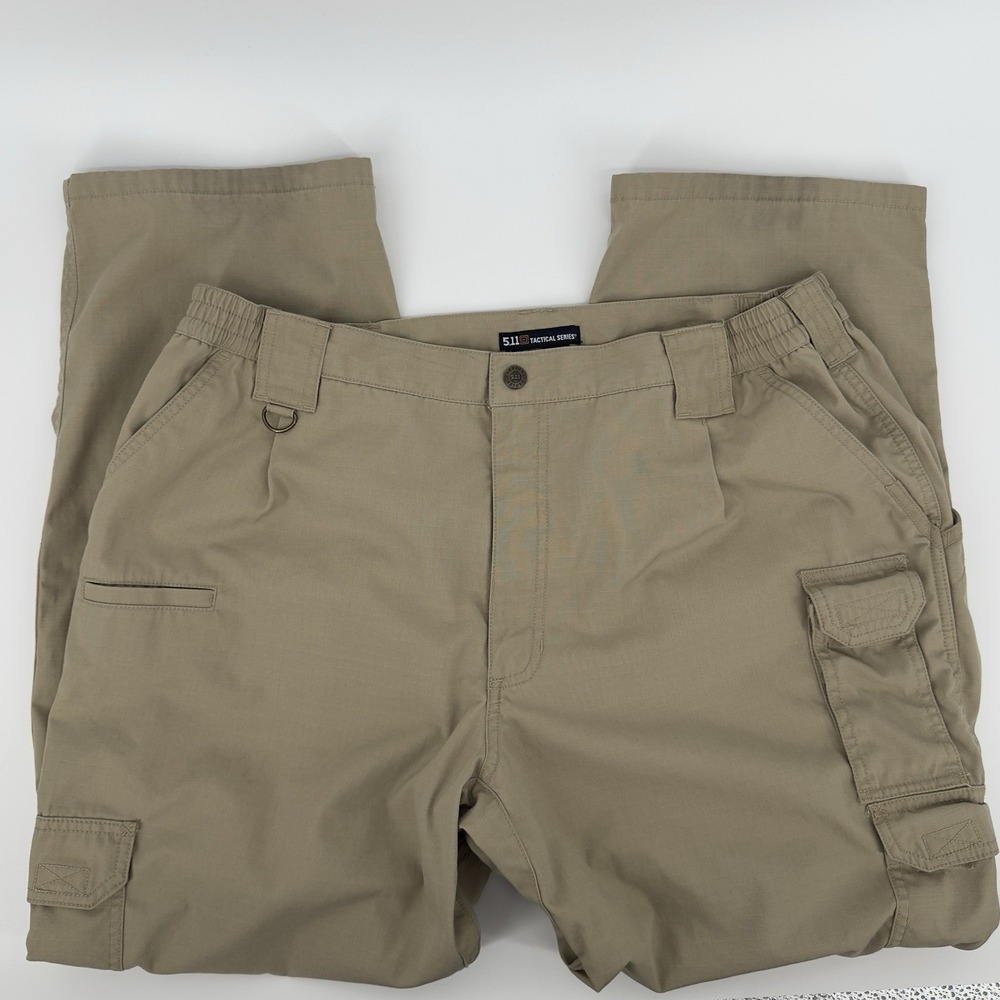 5.11 Tactical Cargo Pants Mens 40x30 Khaki Ripstop Utility Workwear Gorpcore - Picture 5 of 14